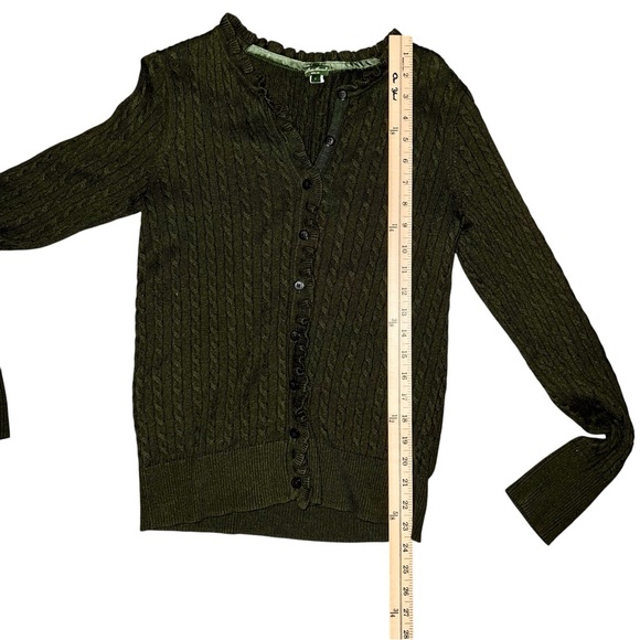 Olive Green Cable Knit Sweater size small - Picture 6 of 7